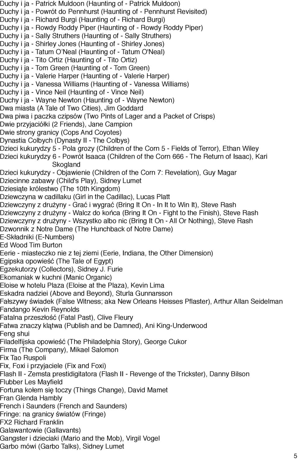 (Haunting of - Tatum O'Neal) Duchy i ja - Tito Ortiz (Haunting of - Tito Ortiz) Duchy i ja - Tom Green (Haunting of - Tom Green) Duchy i ja - Valerie Harper (Haunting of - Valerie Harper) Duchy i ja