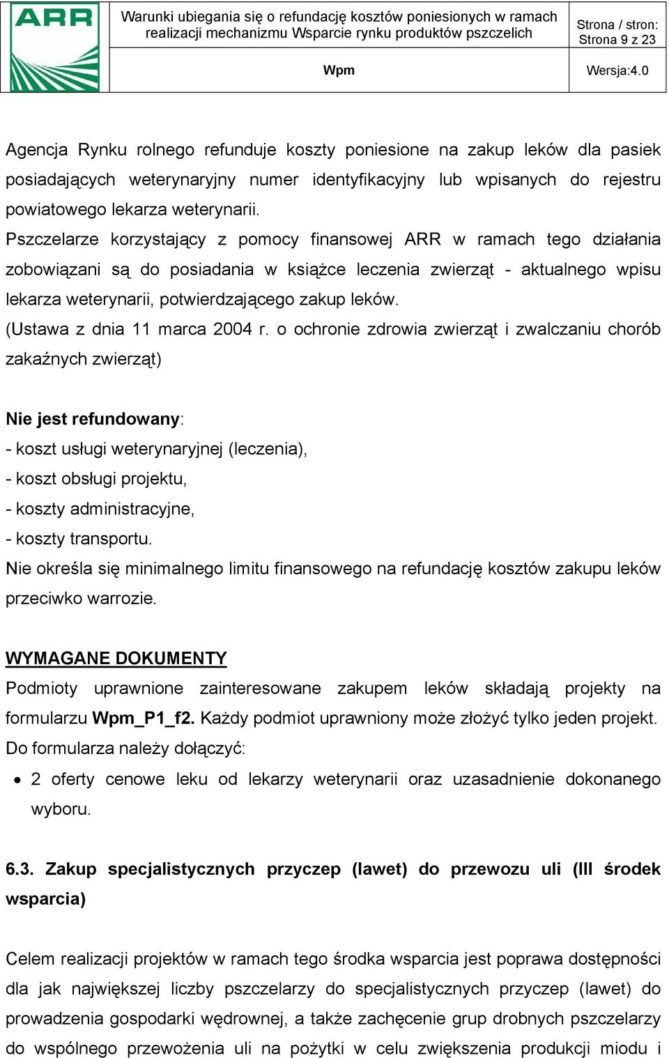 (Ustawa z dnia 11 marca 2004 r.