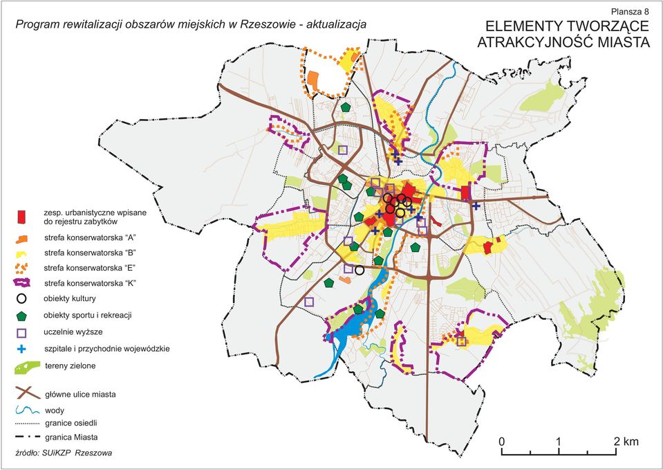 strefa konserwatorska E strefa konserwatorska K obiekty kultury obiekty sportu i rekreacji