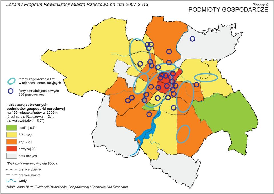 na 100 mieszkañców w 2009 r.