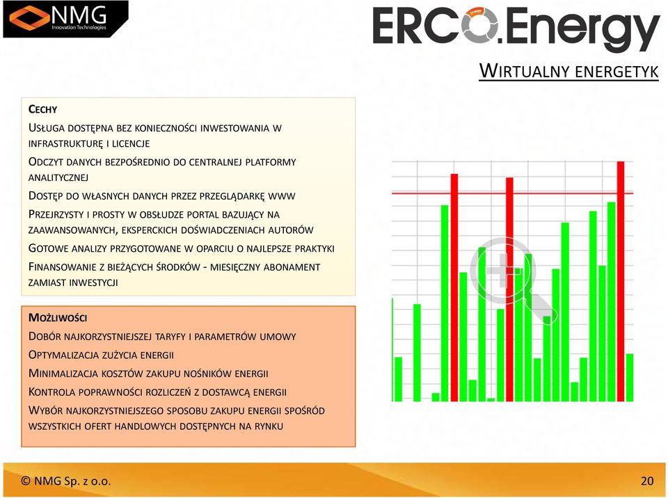 FINANSOWANIE Z BIEŻĄCYCH ŚRODKÓW - MIESIĘCZNY ABONAMENT ZAMIAST INWESTYCJI DOBÓR NAJKORZYSTNIEJSZEJ TARYFY I PARAMETRÓW UMOWY OPTYMALIZACJA ZUŻYCIA ENERGII MINIMALIZACJA KOSZTÓW ZAKUPU