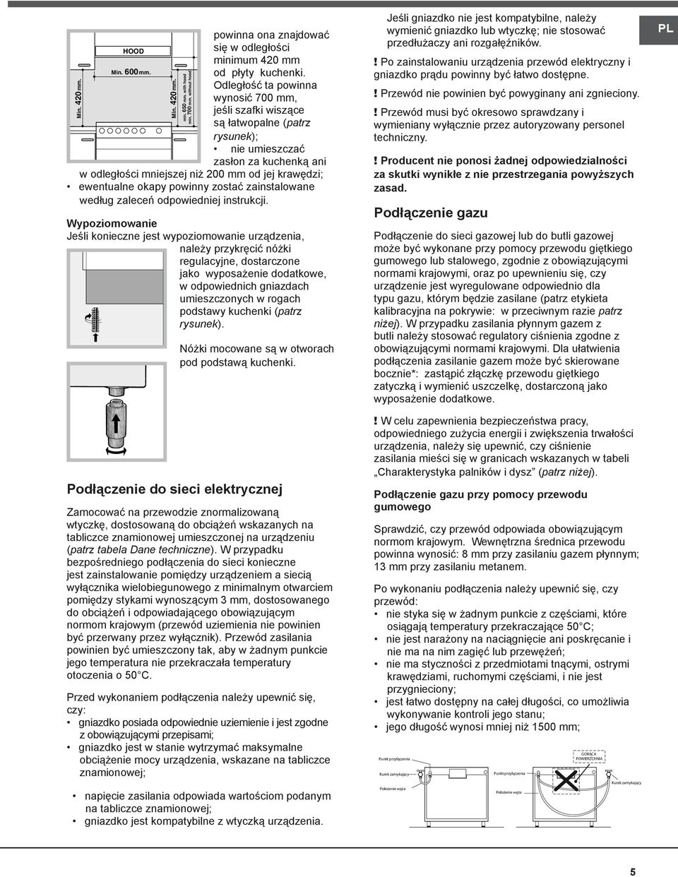 powinny zostać zainstalowane według zaleceń odpowiedniej instrukcji.