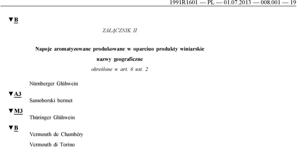 produkty winiarskie nazwy geograficzne określone w art. 6 ust.