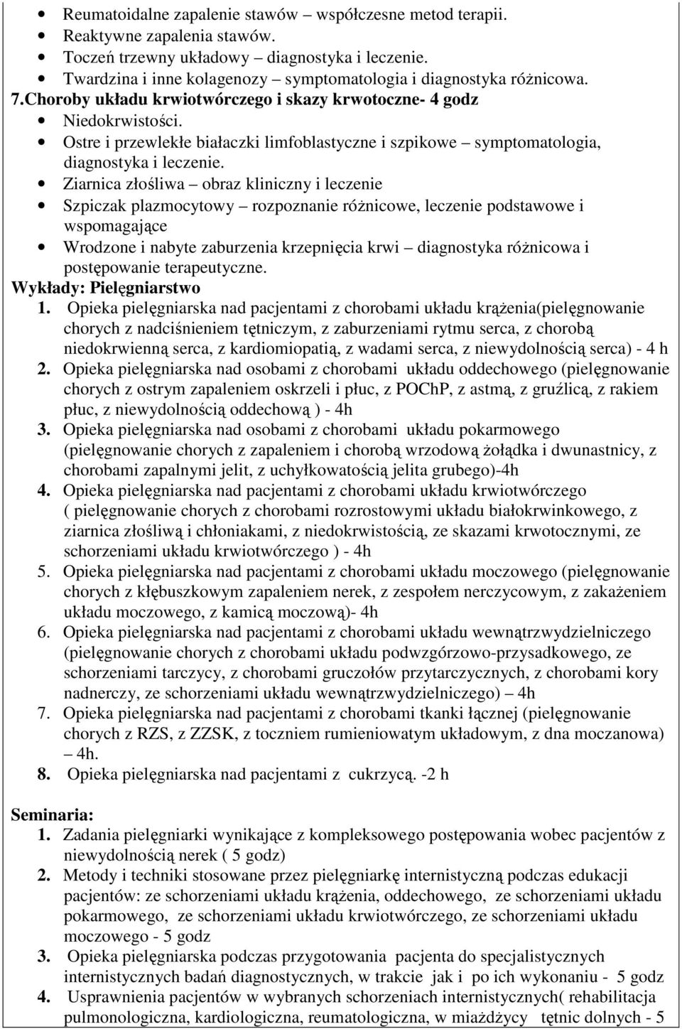 Ostre i przewlekłe białaczki limfoblastyczne i szpikowe symptomatologia, diagnostyka i leczenie.