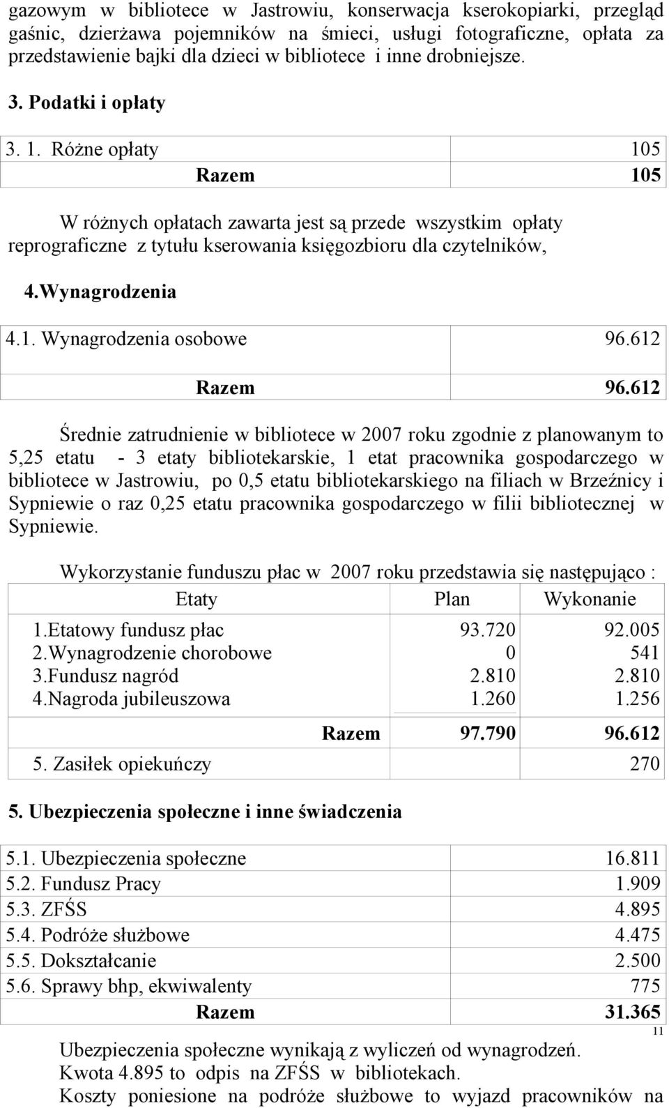 Wynagrodzenia 4.1. Wynagrodzenia osobowe 96.612 Razem 96.