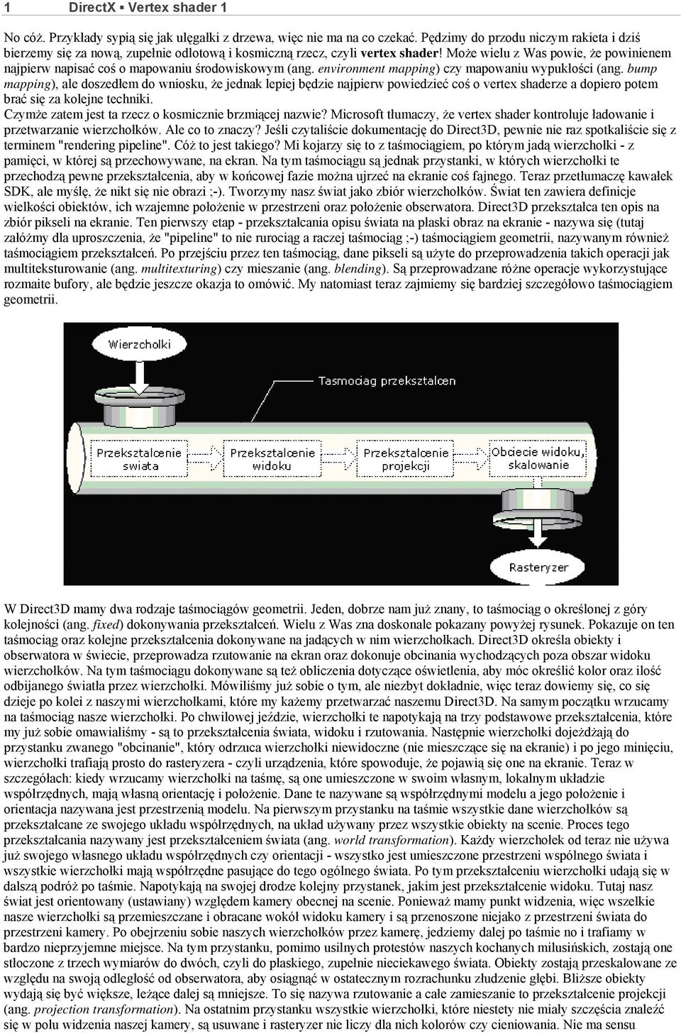 Może wielu z Was powie, że powinienem najpierw napisać coś o mapowaniu środowiskowym (ang. environment mapping) czy mapowaniu wypukłości (ang.