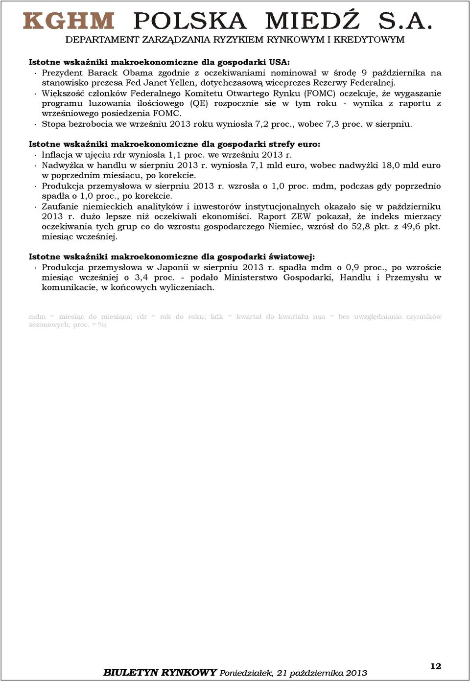 Większość członków Federalnego Komitetu Otwartego Rynku (FOMC) oczekuje, że wygaszanie programu luzowania ilościowego (QE) rozpocznie się w tym roku - wynika z raportu z wrześniowego posiedzenia FOMC.