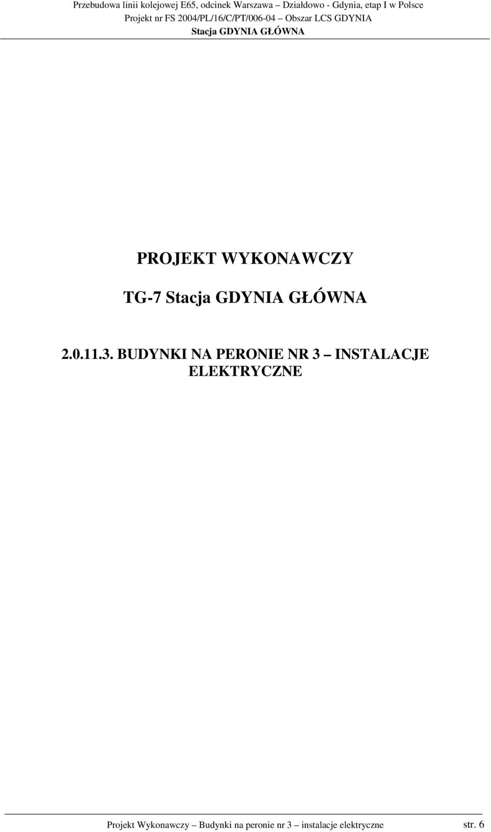 ELEKTRYCZNE Projekt Wykonawczy