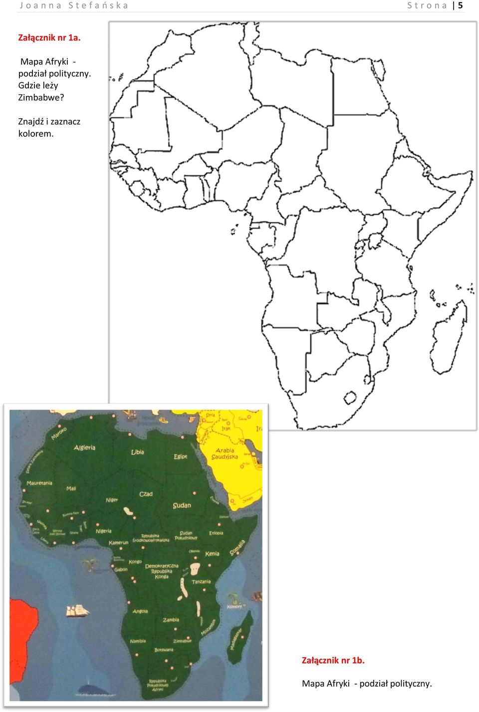 Mapa Afryki - podział polityczny.