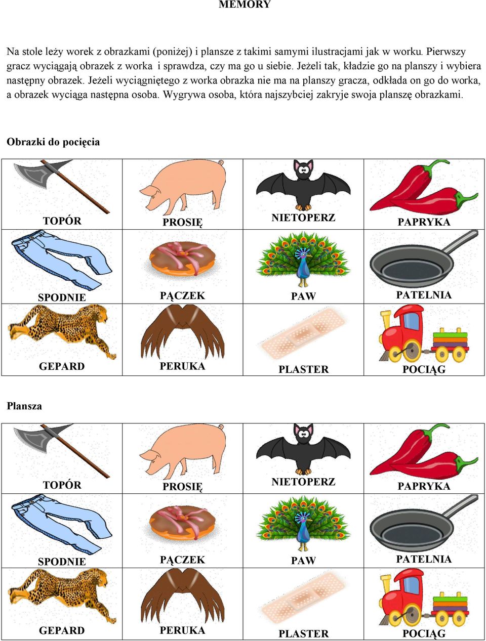 Jeżeli wyciągniętego z worka obrazka nie ma na planszy gracza, odkłada on go do worka, a obrazek wyciąga następna osoba.