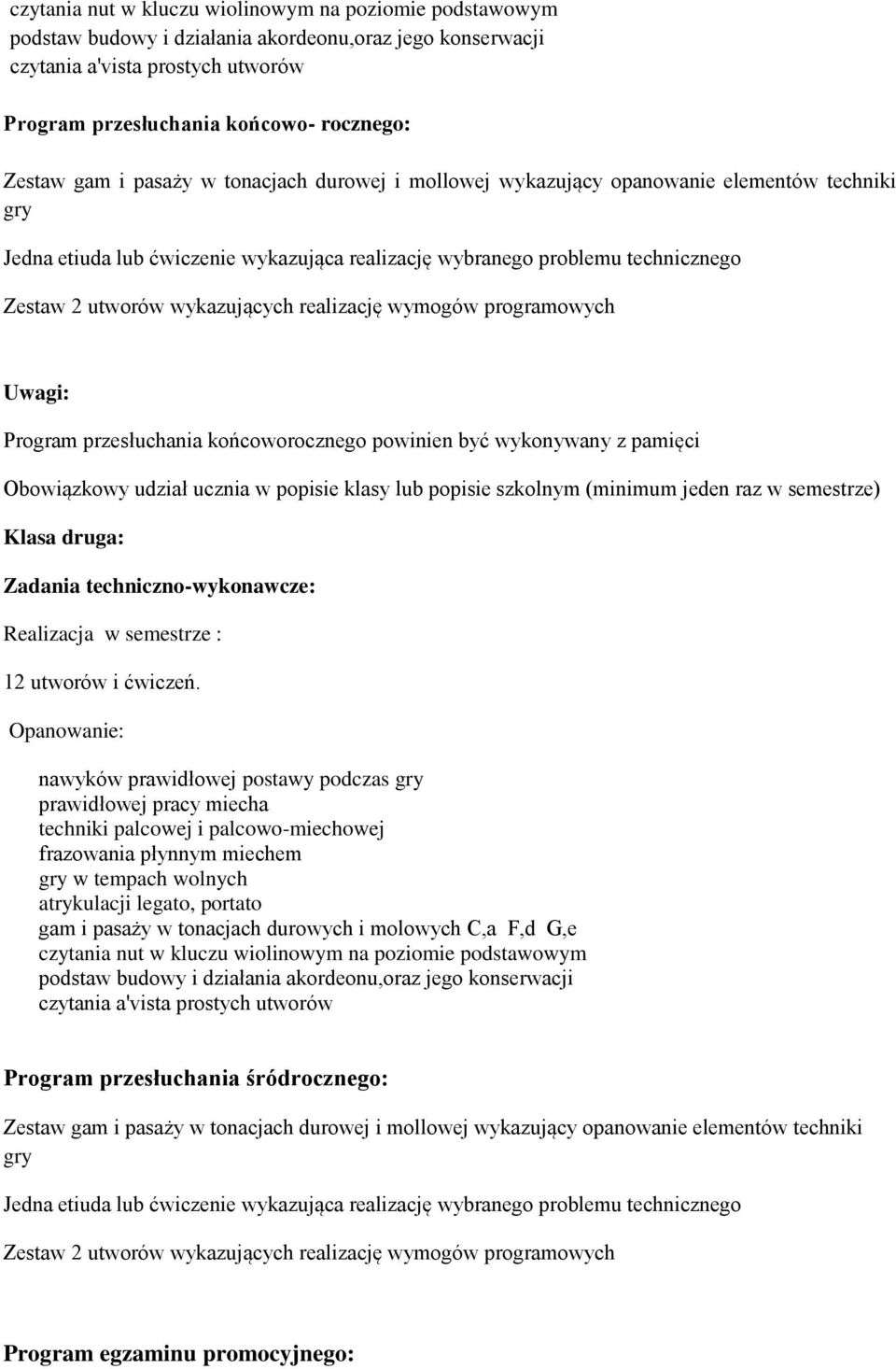 z pamięci Klasa druga: 12 utworów i ćwiczeń.