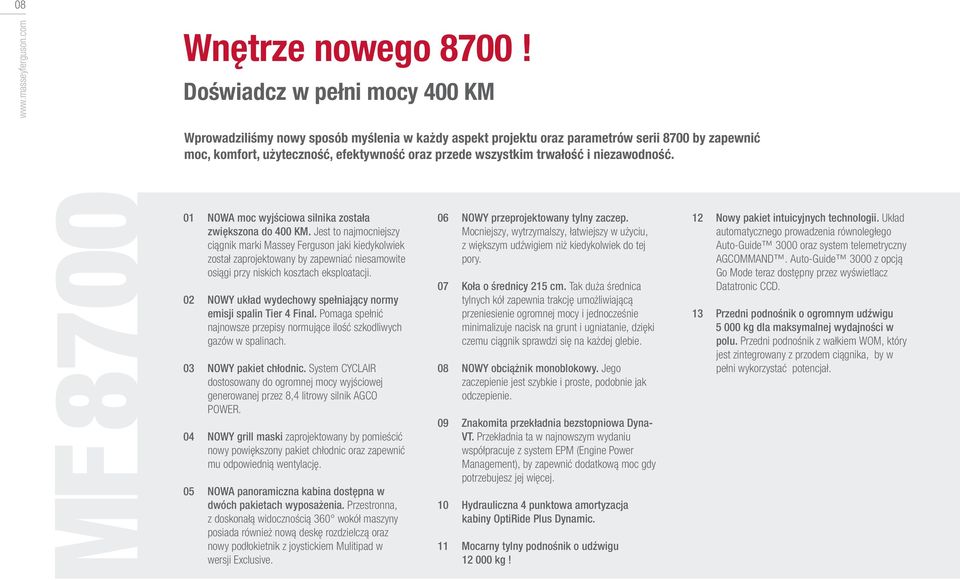 i niezawodność. 01 NOWA moc wyjściowa silnika została zwiększona do 400 KM.