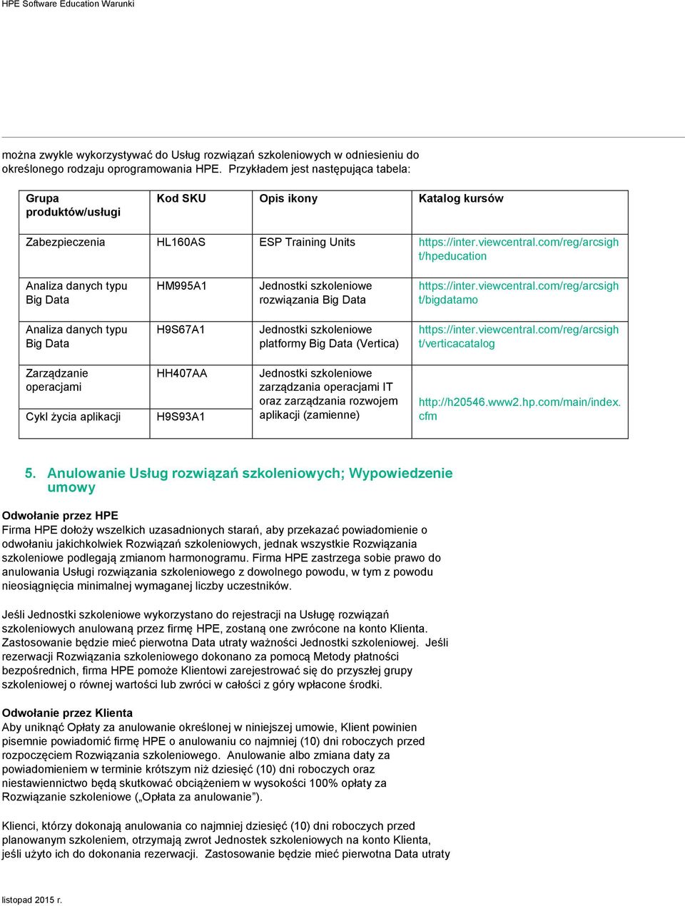 com/reg/arcsigh t/hpeducation Analiza danych typu Big Data HM995A1 Jednostki szkoleniowe rozwiązania Big Data https://inter.viewcentral.