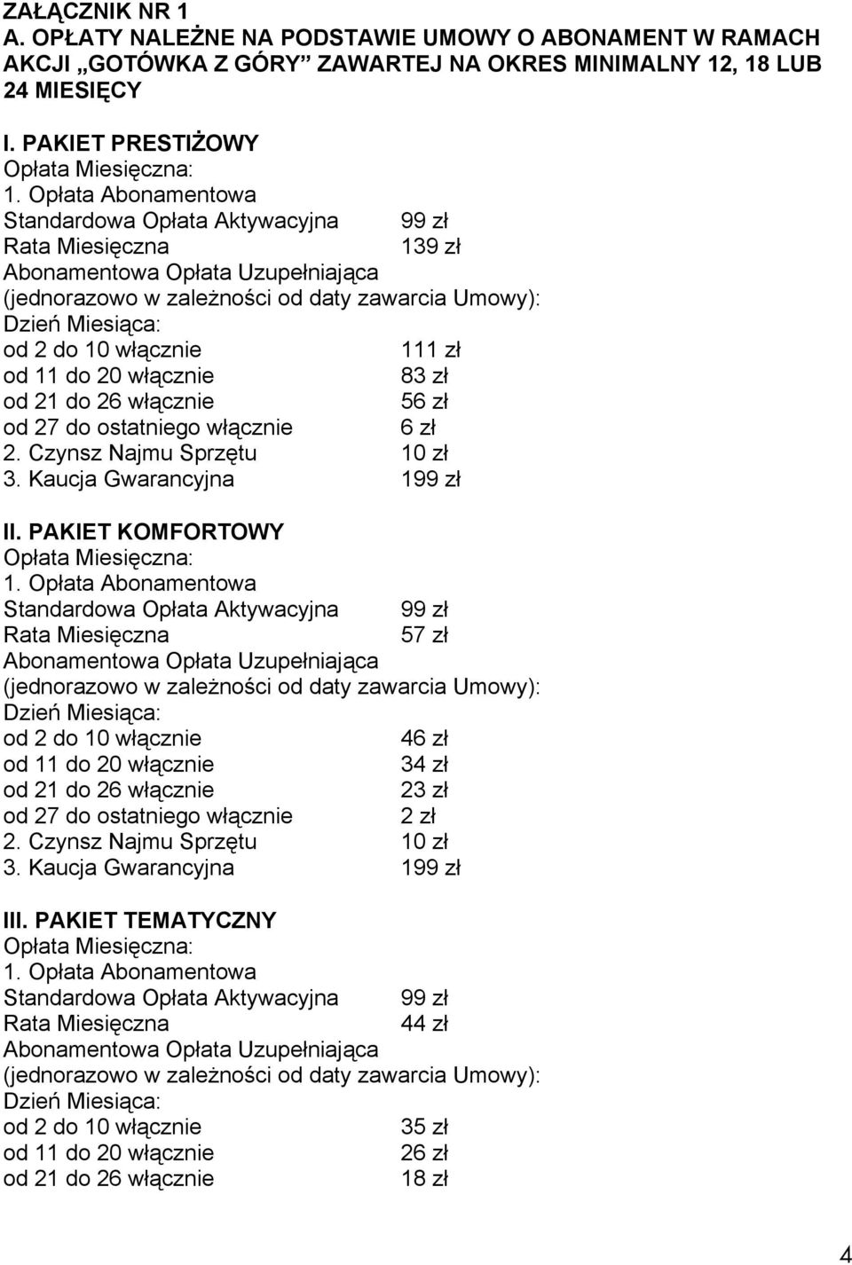 OKRES MINIMALNY 12, 18 LUB 24 MIESIĘCY I.