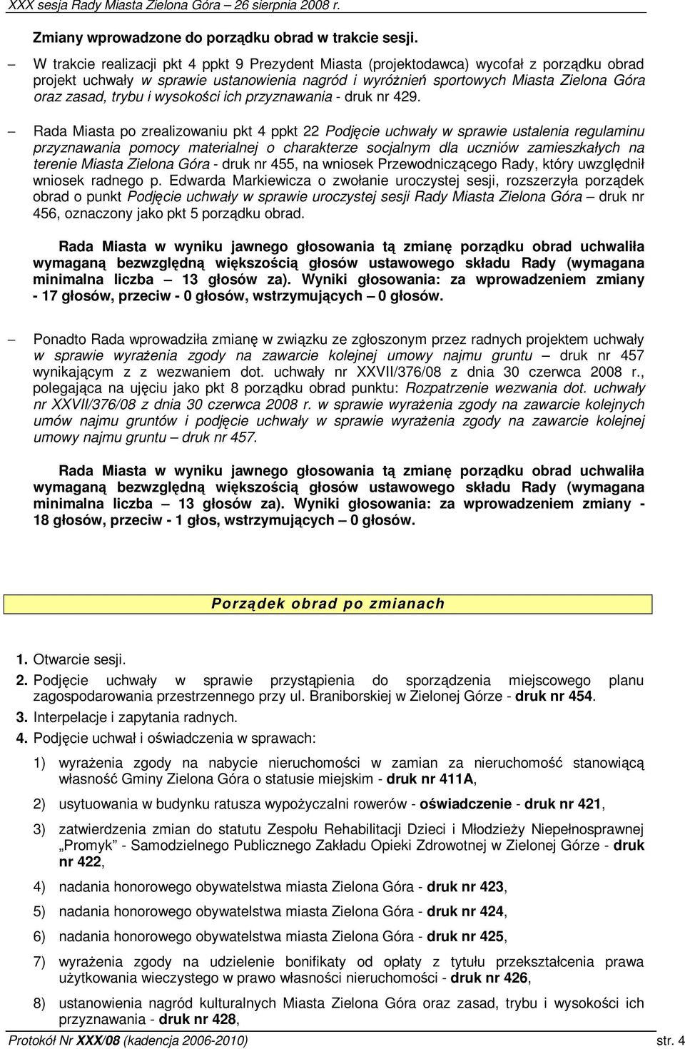 wysokoci ich przyznawania - druk nr 429.