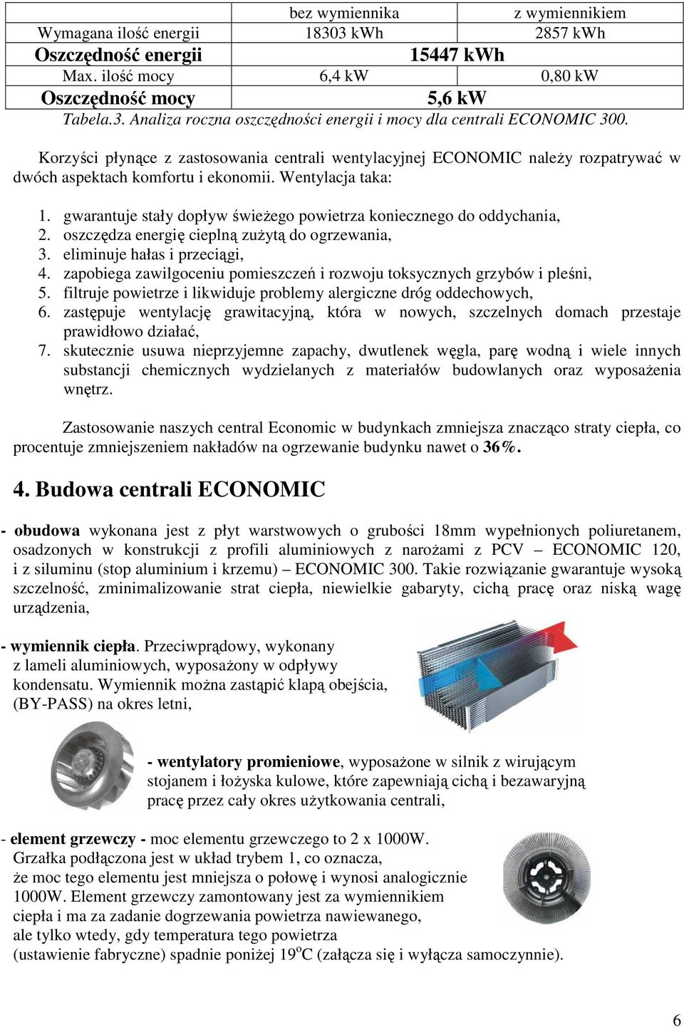 gwarantuje stały dopływ świeżego powietrza koniecznego do oddychania, 2. oszczędza energię cieplną zużytą do ogrzewania, 3. eliminuje hałas i przeciągi, 4.