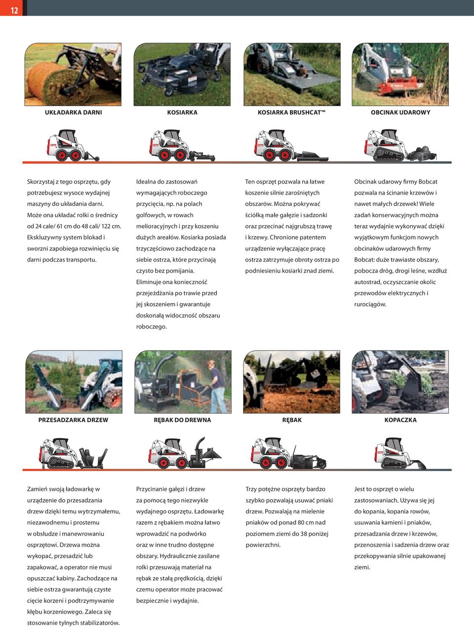 Wiele Może ona układać rolki o średnicy golfowych, w rowach ściółką małe gałęzie i sadzonki zadań konserwacyjnych można od 24 cale/ 61 cm do 48 cali/ 122 cm.