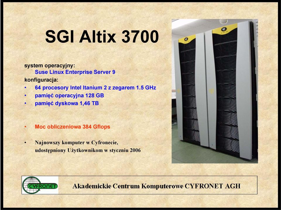 5 GHz pamięć operacyjna 128 GB pamięć dyskowa 1,46 TB Moc