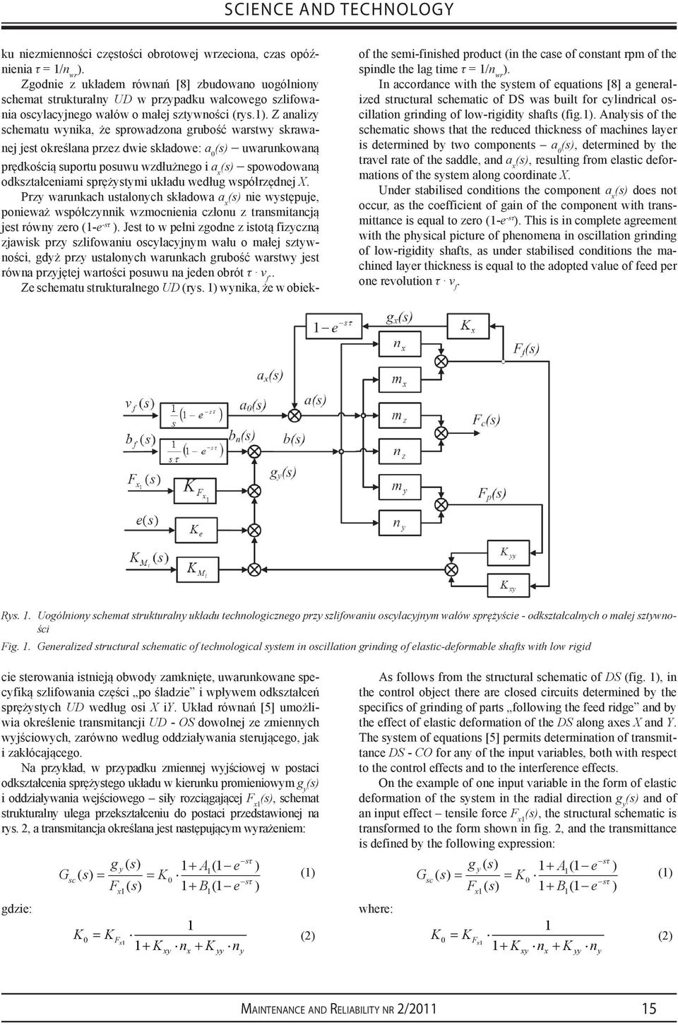 tavel ate of the saddle, and a x (s), esulting fom elastic defomations of the system along coodinate X Unde stabilised conditions the component a x (s) does not occu, as the coefficient of gain of