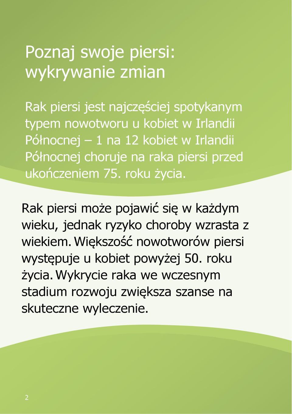 Rak piersi może pojawić się w każdym wieku, jednak ryzyko choroby wzrasta z wiekiem.