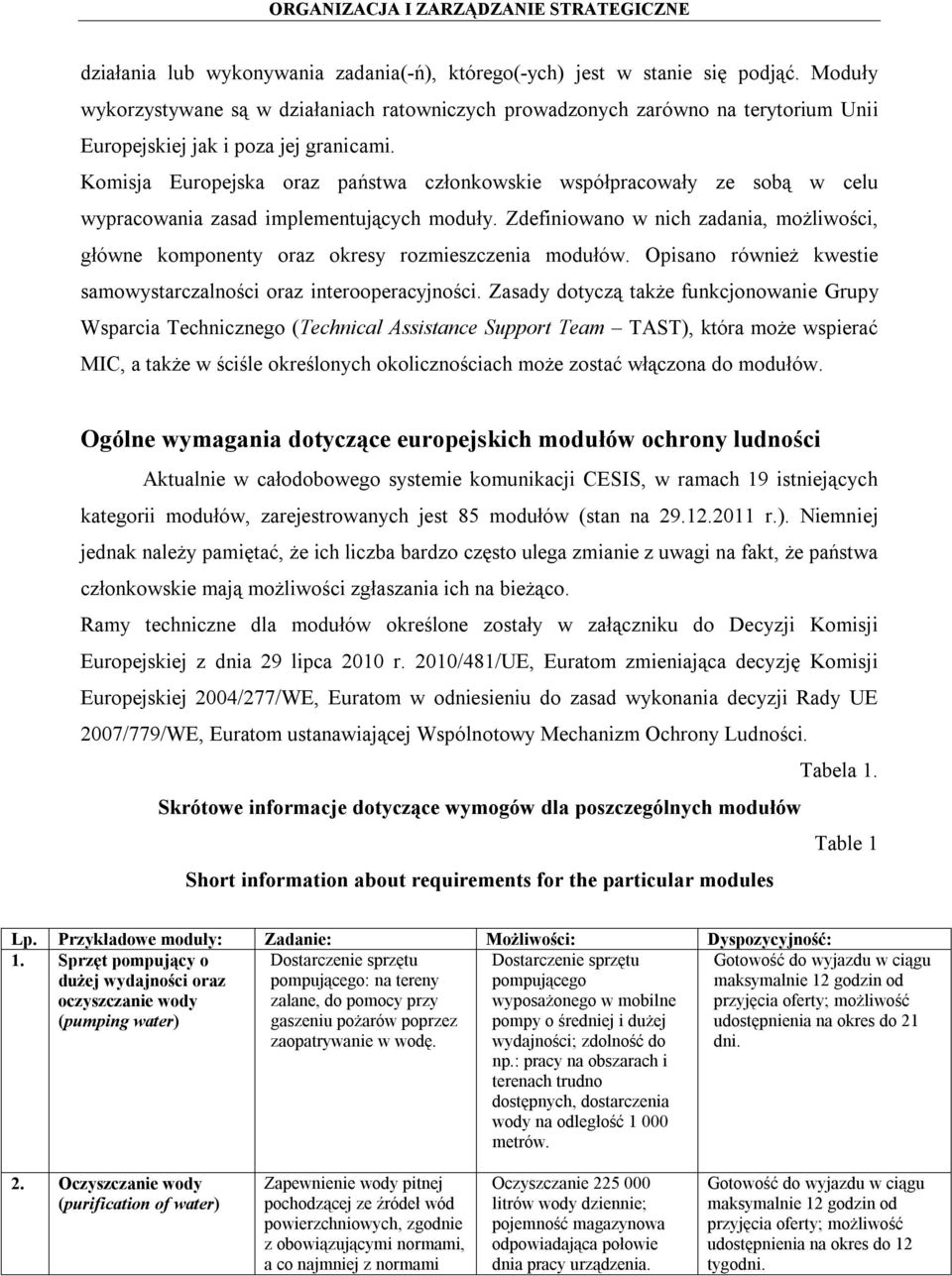 Komisja Europejska oraz państwa członkowskie współpracowały ze sobą w celu wypracowania zasad implementujących moduły.