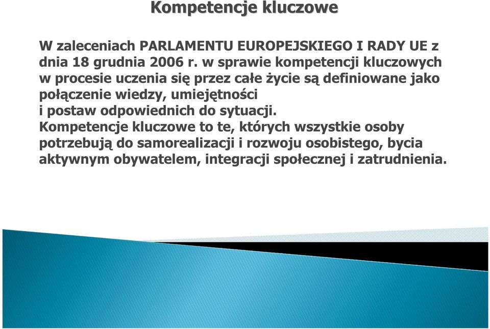 wiedzy, umiejętności i postaw odpowiednich do sytuacji.