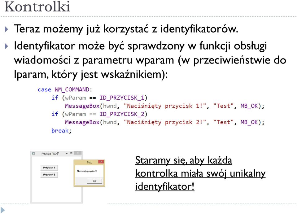 parametru wparam (w przeciwieństwie do lparam, który jest