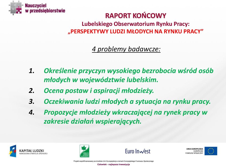 Określenie przyczyn wysokiego bezrobocia wśród osób młodych w województwie lubelskim. 2.