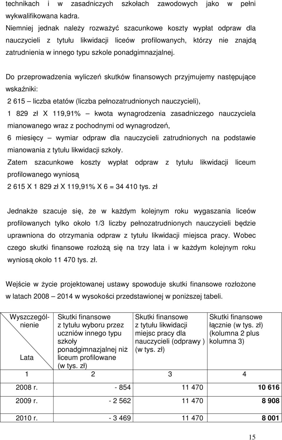 Do przeprowadzenia wyliczeń skutków finansowych przyjmujemy następujące wskaźniki: 2 615 liczba etatów (liczba pełnozatrudnionych nauczycieli), 1 829 zł X 119,91% kwota wynagrodzenia zasadniczego