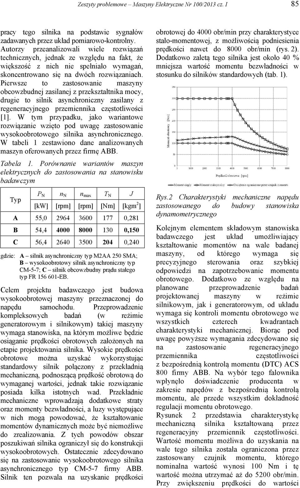 Pierwsze to zastosowanie maszyny obcowzbudnej zasilanej z przekształtnika mocy, drugie to silnik asynchroniczny zasilany z regeneracyjnego przemiennika częstotliwości [1].