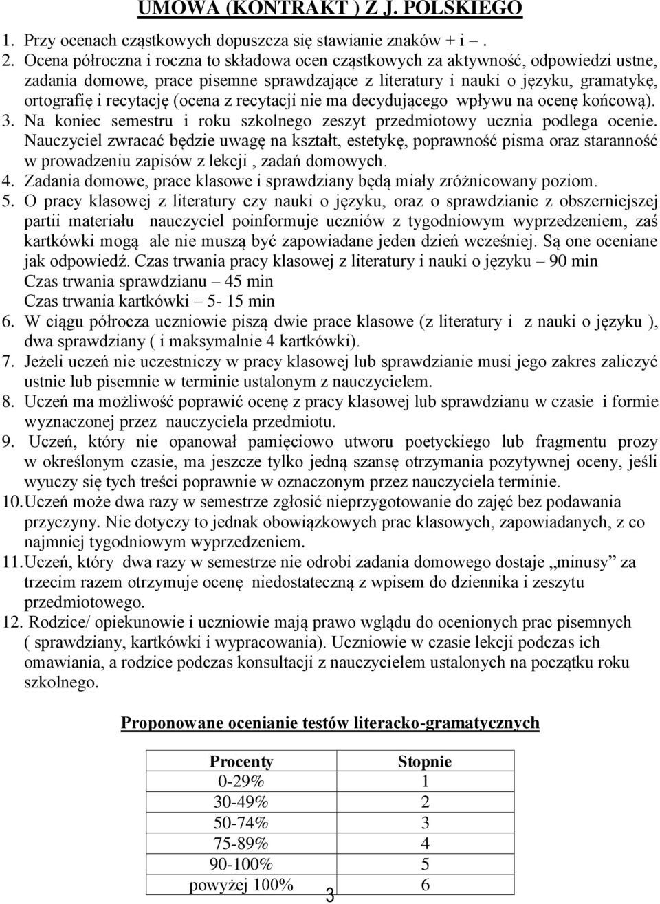 (ocena z recytacji nie ma decydującego wpływu na ocenę końcową). 3. Na koniec semestru i roku szkolnego zeszyt przedmiotowy ucznia podlega ocenie.