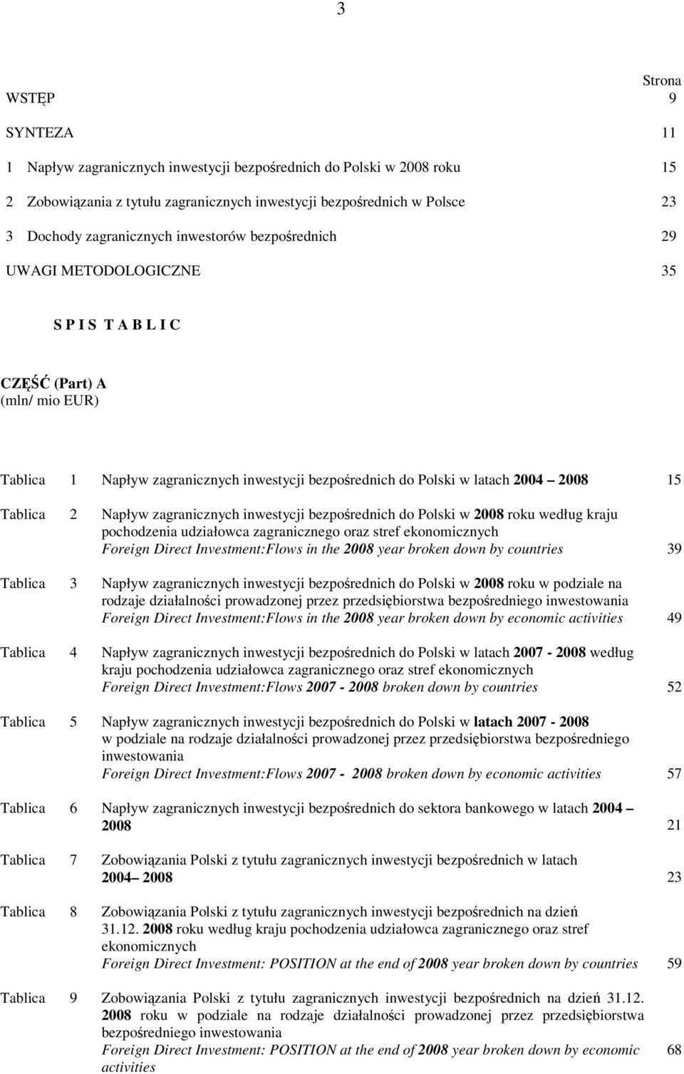 zagranicznych inwestycji bezpośrednich do Polski w 2008 roku według kraju pochodzenia udziałowca zagranicznego oraz stref ekonomicznych Foreign Direct Investment:Flows in the 2008 year broken down by