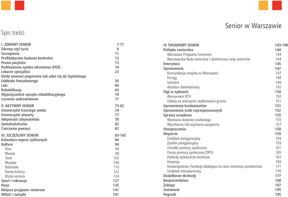 się do Szpitalnego Oddziału Ratunkowego 56 Leki 60 Rehabilitacja 63 Wypożyczalnie sprzętu rehabilitacyjnego 70 Leczenie uzdrowiskowe 71 II.