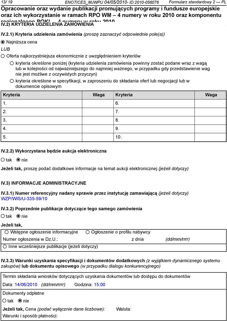 10-056076 Formularz standardowy 2 