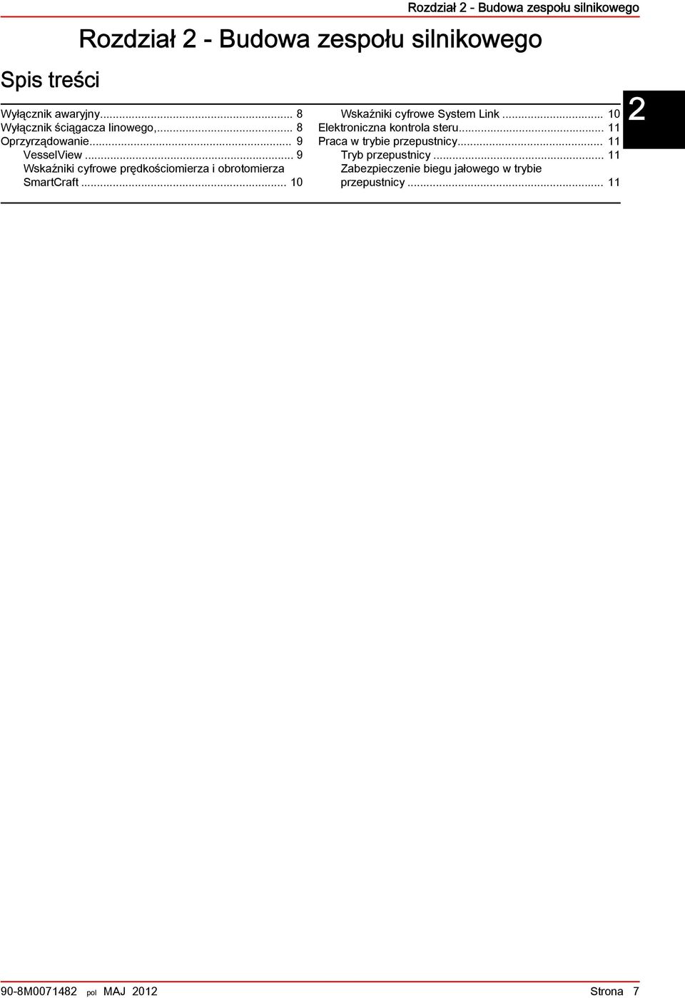 .. 9 Wskźniki cyfrowe prędkościomierz i orotomierz SmrtCrft... 10 Wskźniki cyfrowe System Link.