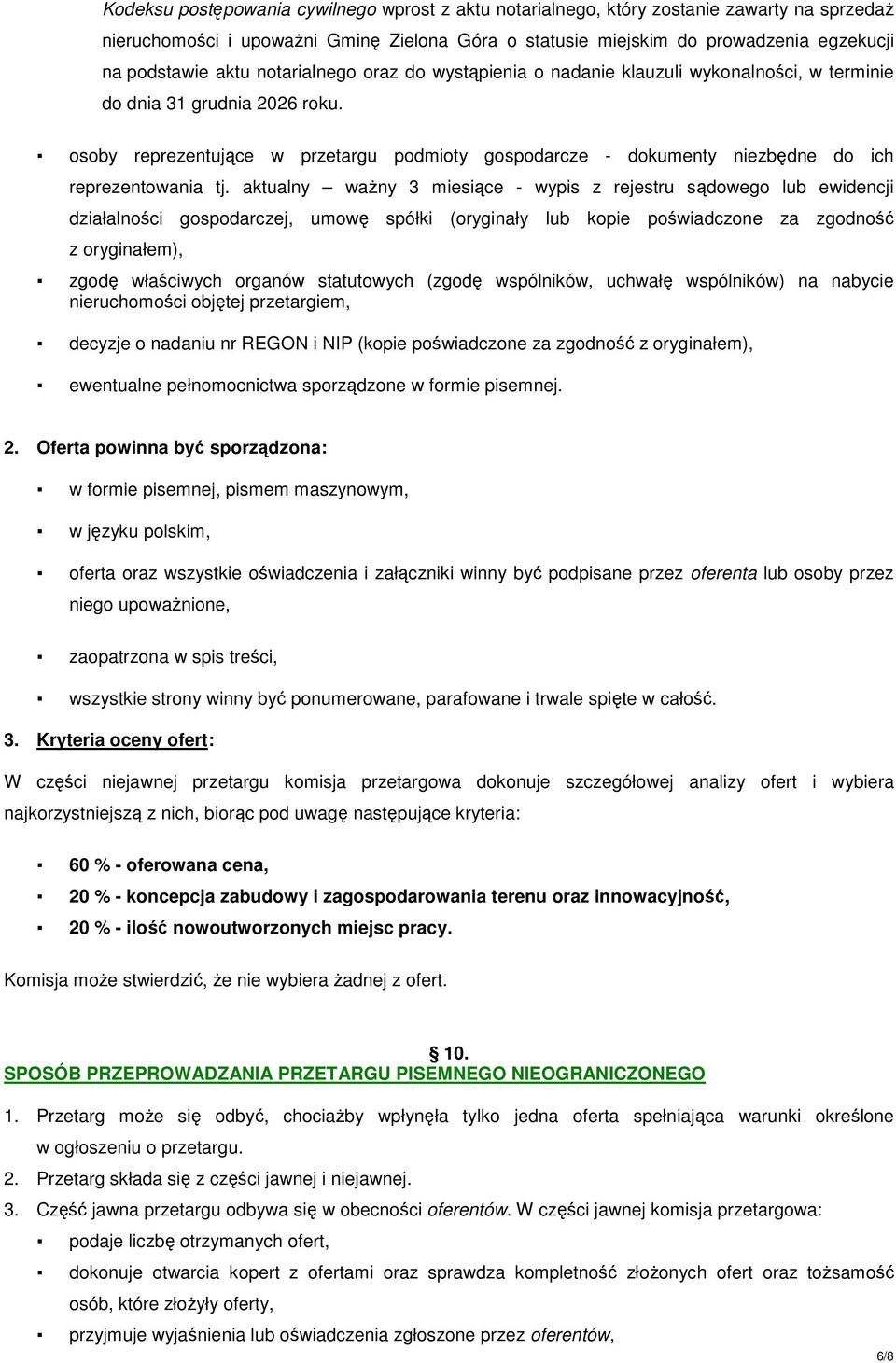 osoby reprezentujące w przetargu podmioty gospodarcze - dokumenty niezbędne do ich reprezentowania tj.