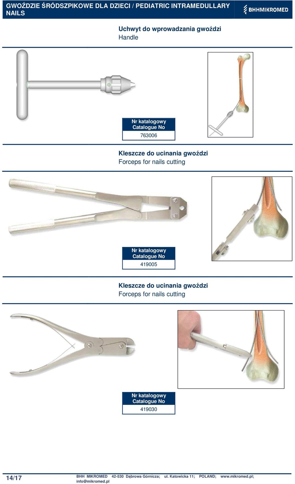 gwoździ Forceps for nails cutting 419030 14/17 BHH MIKROMED 42-530