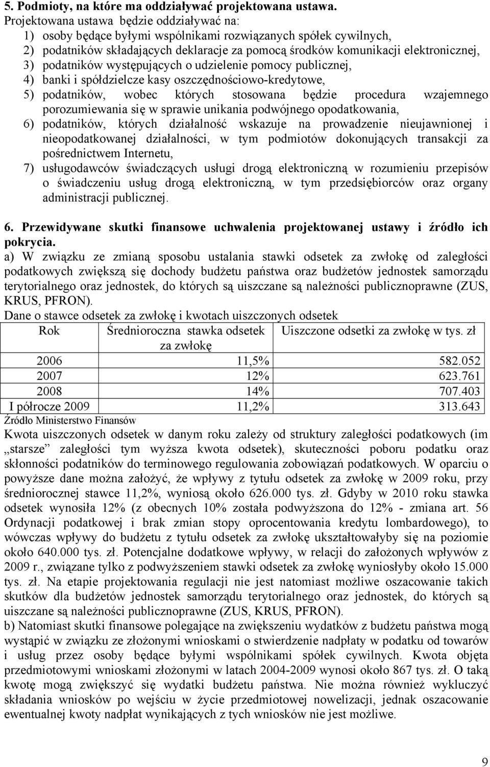 podatników występujących o udzielenie pomocy publicznej, 4) banki i spółdzielcze kasy oszczędnościowo-kredytowe, 5) podatników, wobec których stosowana będzie procedura wzajemnego porozumiewania się