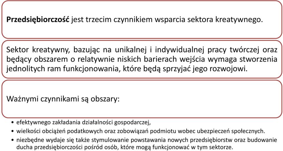 jednolitych ram funkcjonowania, które będą sprzyjać jego rozwojowi.