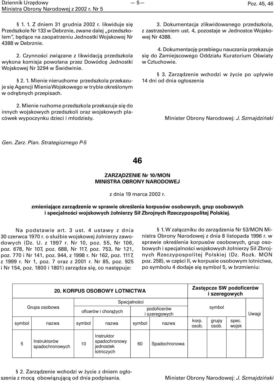 Mienie ruchome przedszkola przekazuje się do innych wojskowych przedszkoli oraz wojskowych placówek wypoczynku dzieci i młodzieży. 3. Dokumentacja zlikwidowanego przedszkola, z zastrzeżeniem ust.