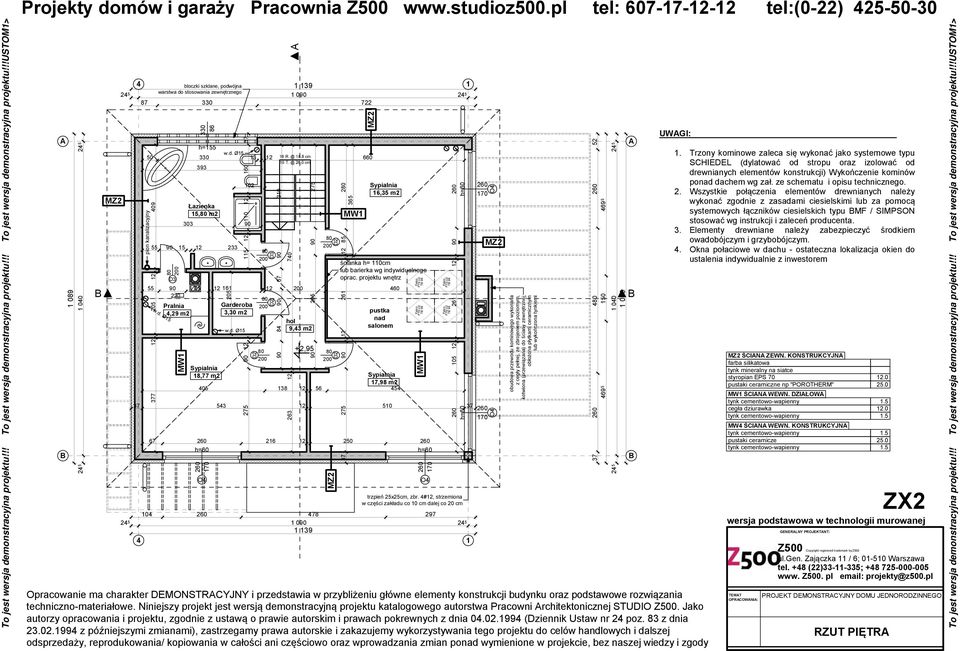 m2 pustka hol nad 9,3 m2 salonem 205 5 2 0 2 60 37 02 275 90 2 Opracowanie ma charakter DEMONSTRCYJNY i przedstawia w przybliżeniu główne elementy konstrukcji budynku oraz podstawowe rozwiązania