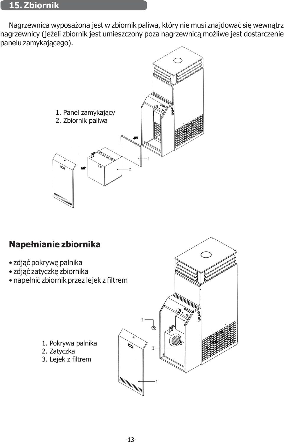 zamykaj¹cego). 1. Panel zamykaj¹cy 2.