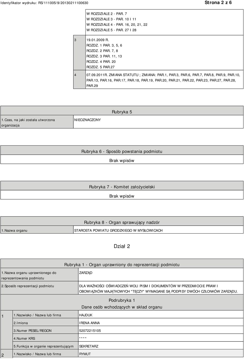 23, PAR.27, PAR.28, PAR.29 Rubryka 5 1.