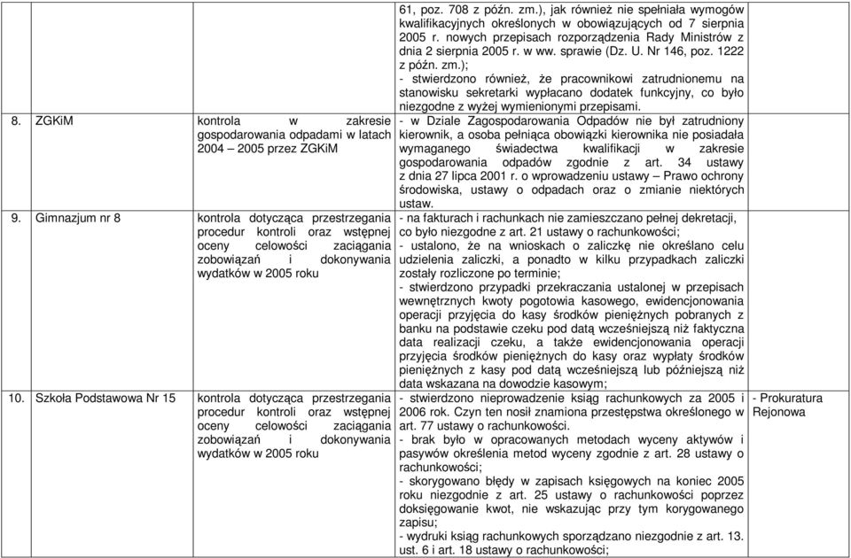 nowych przepisach rozporzdzenia Rady Ministrów z dnia 2 sierpnia 2005 r. w ww. sprawie (Dz. U. Nr 146, poz. 1222 z pón. zm.