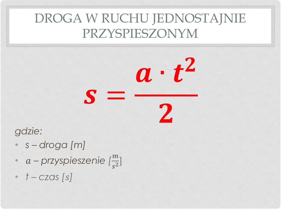 PRZYSPIESZONYM s droga