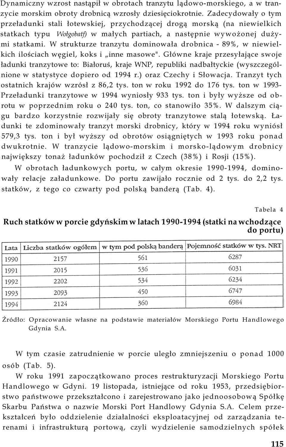 W strukturze tranzytu dominowała drobnica - 89%, w niewielkich ilościach węgiel, koks i inne masowe".