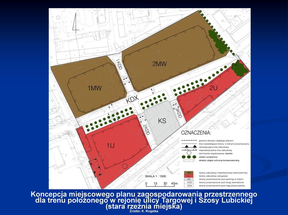 położonego w rejonie ulicy Targowej i