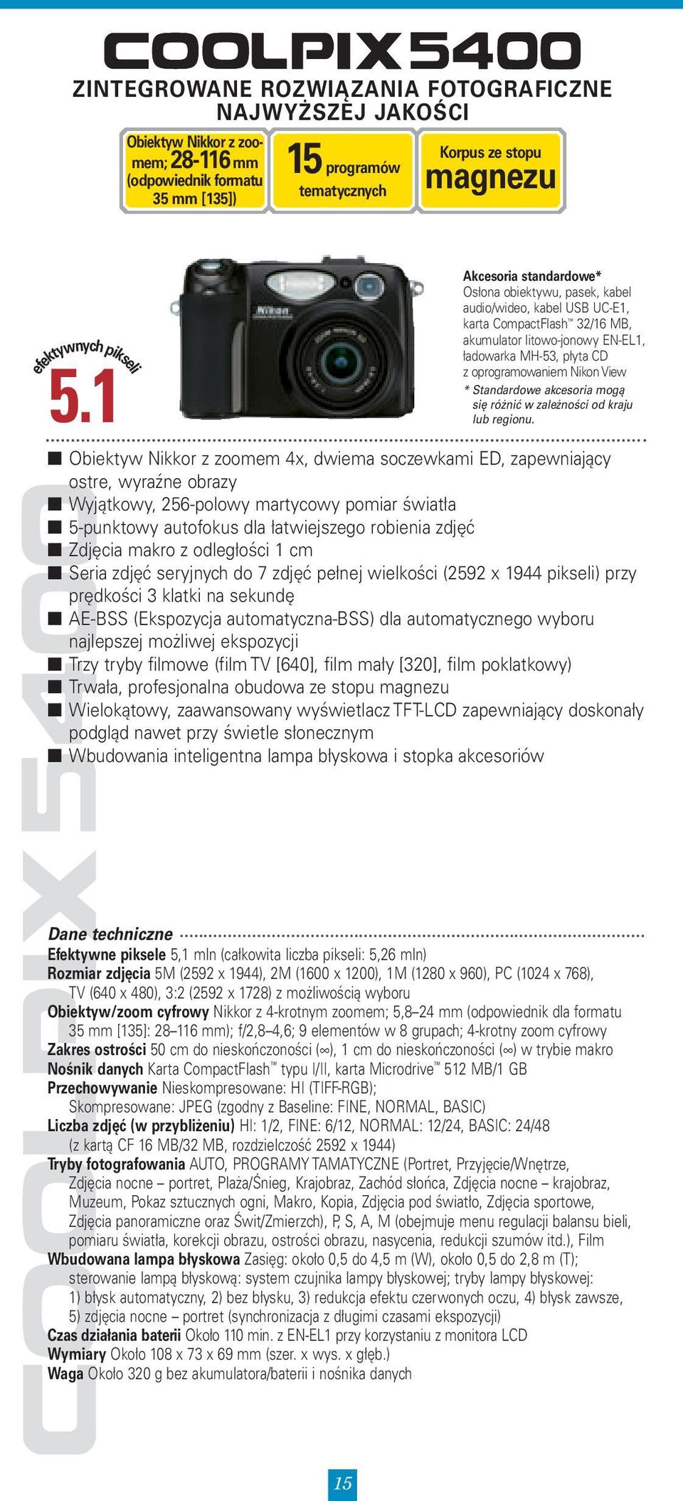 oprogramowaniem Nikon View * Standardowe akcesoria mogą się różnić w zależności od kraju lub regionu.