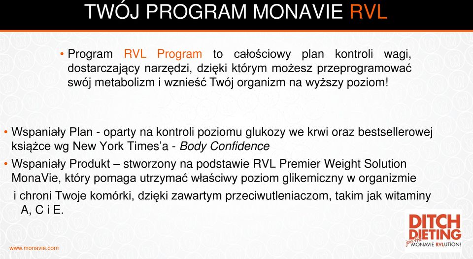 Wspaniały Plan - oparty na kontroli poziomu glukozy we krwi oraz bestsellerowej książce wg New York Times a - Body Confidence Wspaniały