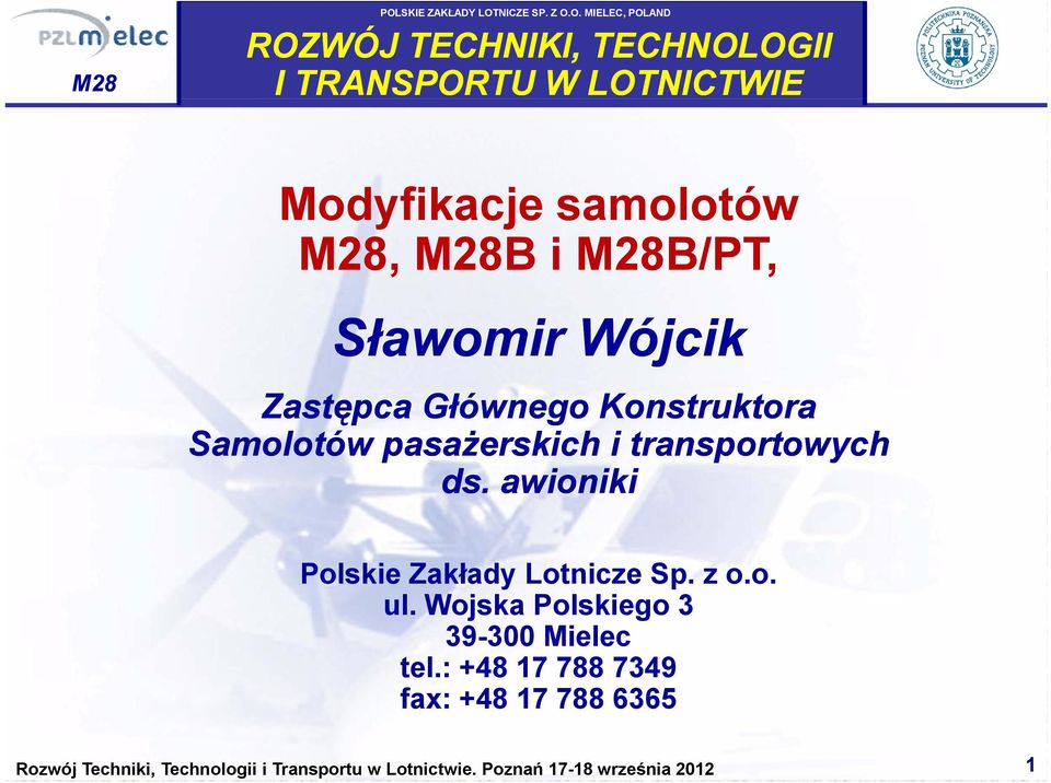 Głównego Konstruktora Samolotów pasażerskich i transportowych ds.